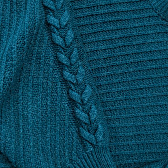 Vera Wang Forest Green Sweater, Mockneck, Batwing Sleeve, Size S - Picture 7 of 12